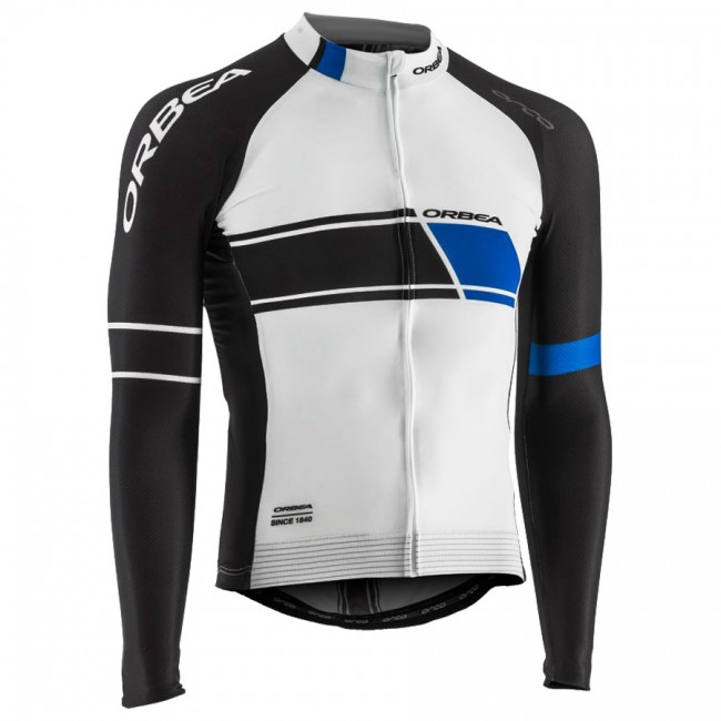 2017 Orbea Pro Radtrikot Langarm Weiß Schwarz Blau Radtrikot Kaufen