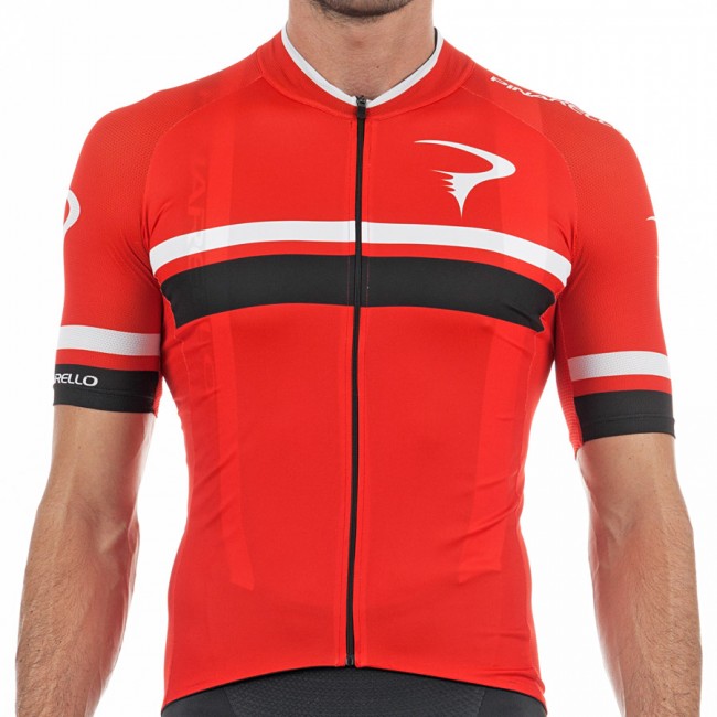 2017 Pinarello Corsa Radtrikot Kurzarm-Rot Schwarz Radtrikot Kaufen
