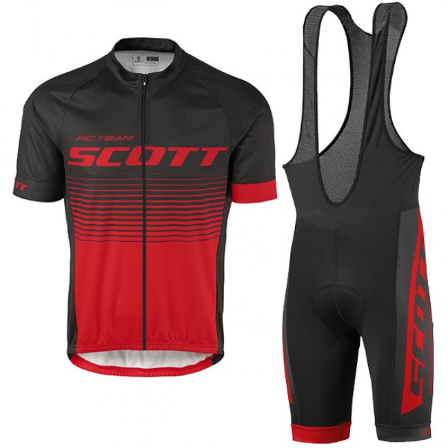 2017 Scott Rc Schwarz Rot Fahrradbekleidung Satz Radtrikot Kurzarm+Kurz Trägerhose Radtrikot Kaufen
