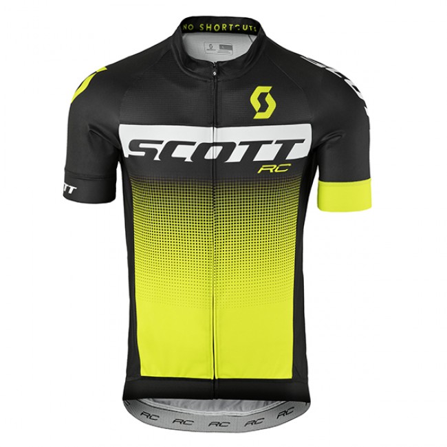 2017 Scott Rc Schwarz Weiß Gelb Radtrikot Kurzarm Radtrikot Kaufen