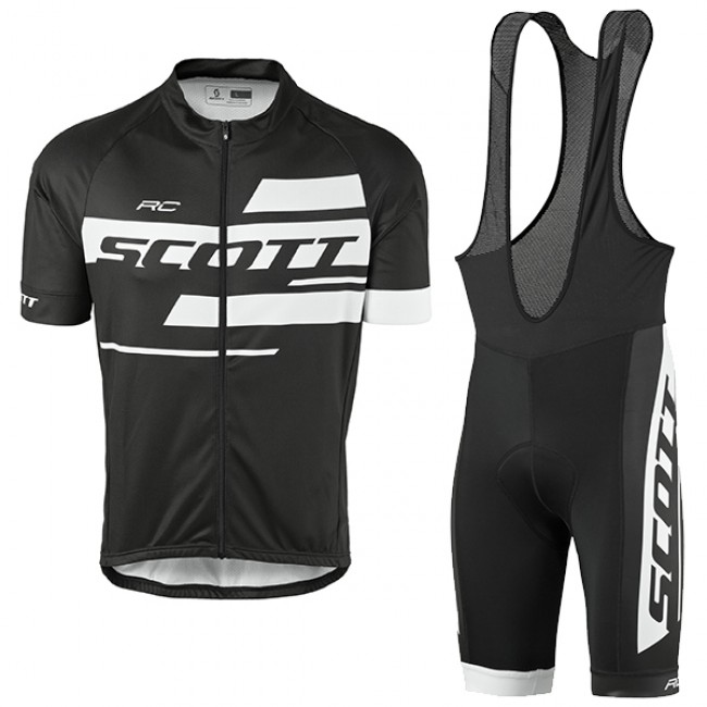 2017 Scott Rc Schwarz-Weiß Fahrradbekleidung Satz Radtrikot Kurzarm+Kurz Trägerhose Radtrikot Kaufen