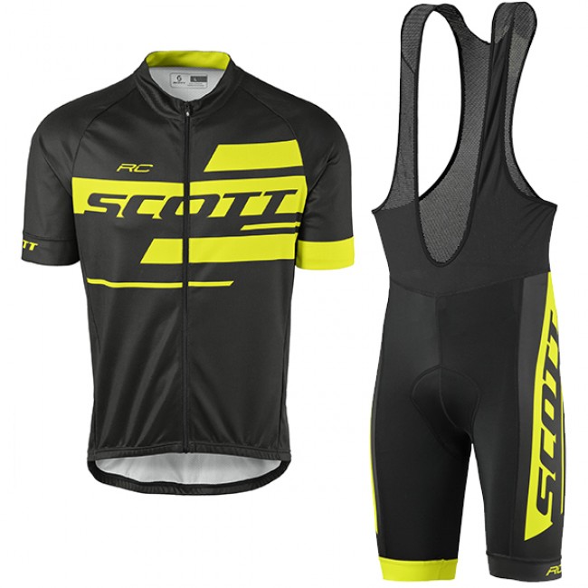 2017 Scott Rc Schwarz Gelb Fahrradbekleidung Satz Radtrikot Kurzarm+Kurz Trägerhose Radtrikot Kaufen
