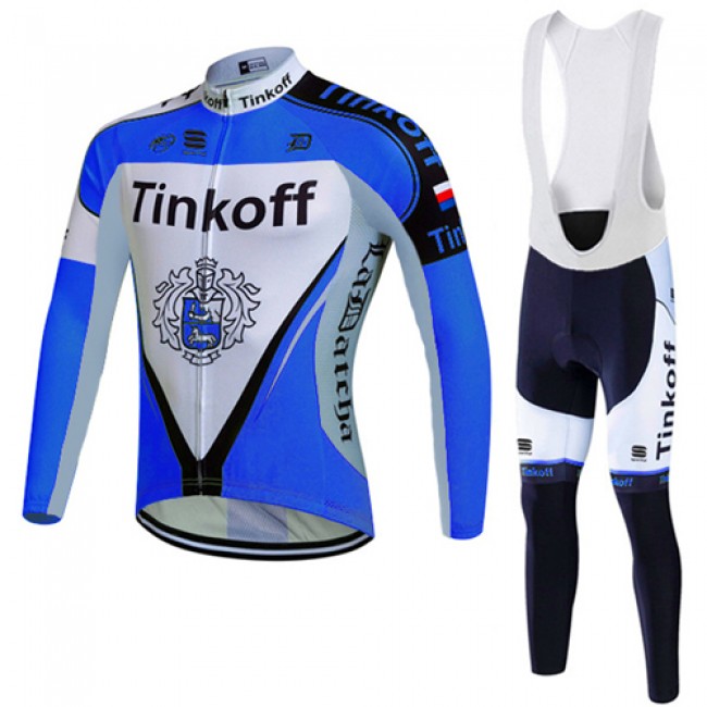 2017 Tinkoff Blau Fahrradbekleidung Satz Radtrikot Langarm+Lang Trägerhose Radtrikot Kaufen