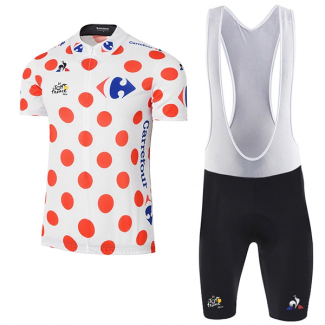 2017 Tour de France Polka Dot Fahrradbekleidung Satz Radtrikot Kurzarm+Kurz Trägerhose Radtrikot Kaufen
