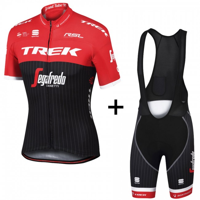 Trek Segafredo Pro 2017 Rot Fahrradbekleidung Satz Radtrikot Kurzarm+Kurz Trägerhose Schwarz Radtrikot Kaufen