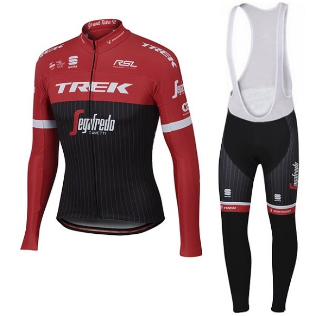 Trek Segafredo Pro 2017 Rot Fahrradbekleidung Satz Radtrikot Langarm+Lang Trägerhose Radtrikot Kaufen